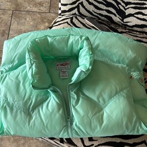 Roper Green Puffer Coat Glossy Finish